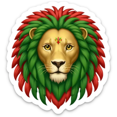 Bob Marley heraldic crest with ethiopian colors sticker
