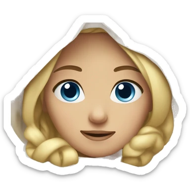 blonde girl relaxed wrapped in blankets blue eyes sticker