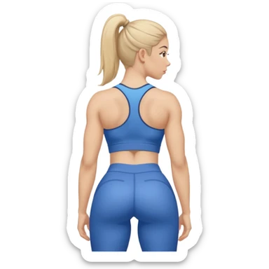 girl working out glutes shirt on but showing from behind  sticker