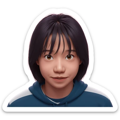 smiling boy on pink background sticker