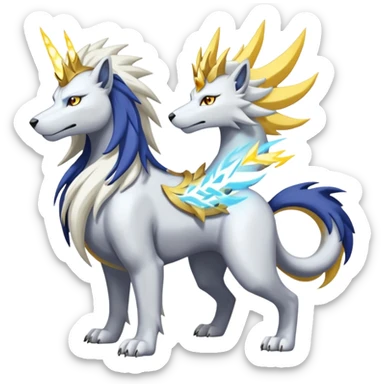 Raikou-Solgaleo-Celestia-Remamon-Electrike-Manectric-fusion-creature (full body) sticker