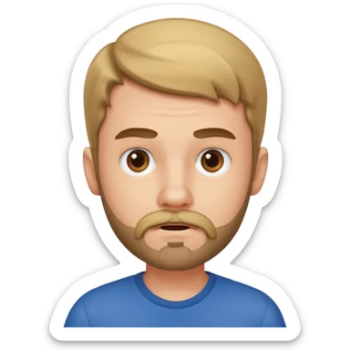 confused boy with facial hair sticker