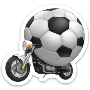 Ballon de foot qui conduit une moto sticker