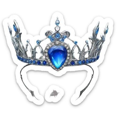 The Ravenclaw Diadem is a tiara-like object with, made of gleaming silver and set with glittering blue gem. It is enchanted and round piece sticker