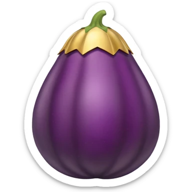 Original eggplant emoji wearing a halo sticker
