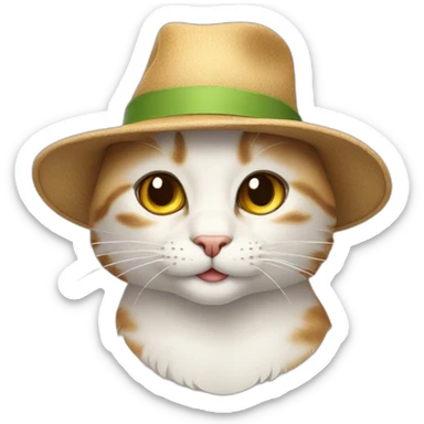 cat wich a smile and a hat sticker
