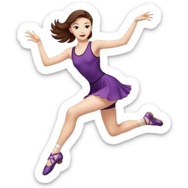 Jazz dancer white with brown hair wearing jazz shoes  sticker