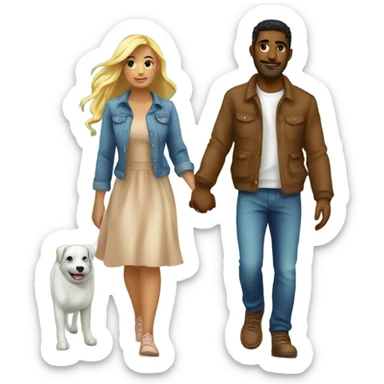 romantic walk in the park for beautiful couple sticker