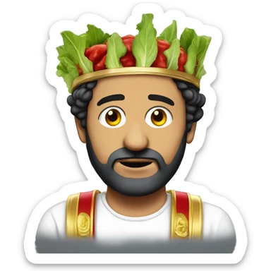 Cyril hanouna with a caesar headband sticker