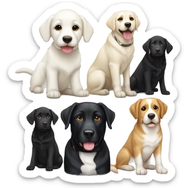 Two white sheperds and black labrador retriever sticker
