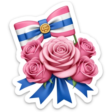 SPAM MEAT rose bouquet tied in a french flag bow sticker