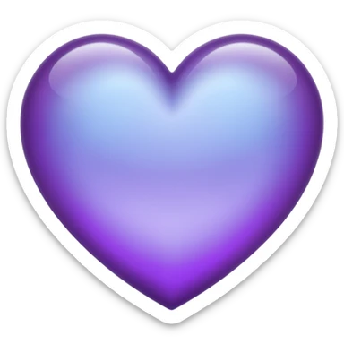 purple heart with a frosted glass effect sticker