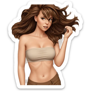 brown-haired girl with bare shoulders sticker