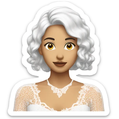 white lace top sticker