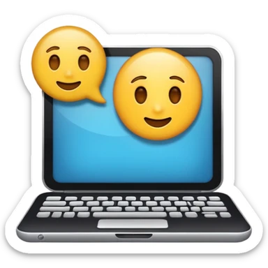 crear un emoji, que sea para proyeectos tanto empresarial como redes sociales, quiero un ordenador y una camara en la misma imagen sticker