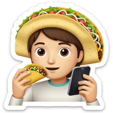 Taco with a phone  sticker