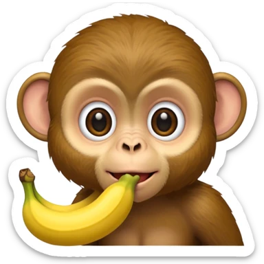 retarded looking monkey sucking a banana sticker