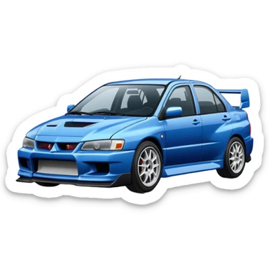 Mitsubishi Lancer Evo VI best view with some cool prints sticker