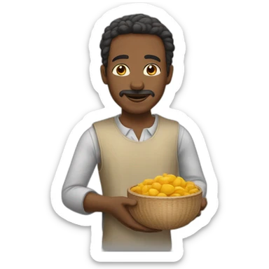 Un homme qui lève les bras et dit hassoul sticker