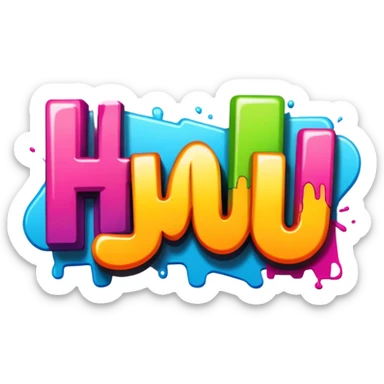 Graffiti the word huh sticker