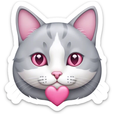 Pusheen holding a pink heart sticker
