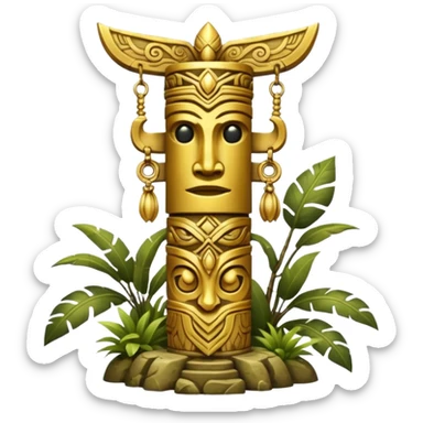 gold Totem in jungle sticker
