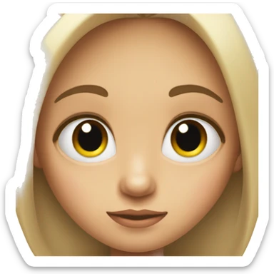 una niña con pelo largo moreno con grandes ojos peciosos sticker