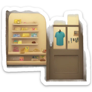 a shop with scissors on it sticker