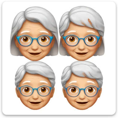 Cool faces emoji mixed with grandma emoji sticker