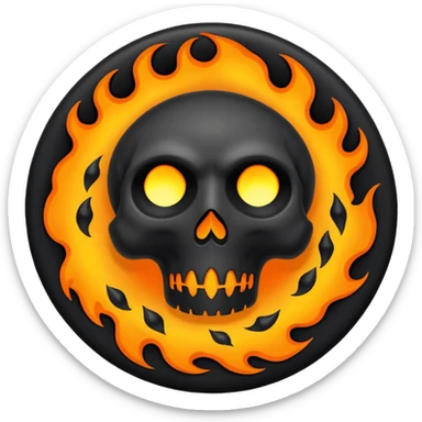 A circular hole (looking top down) with fire and skulls inside, in a dark and gritty style like your bleeding skull art sticker