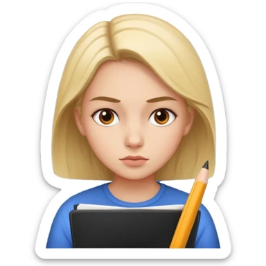 Girl planning sticker