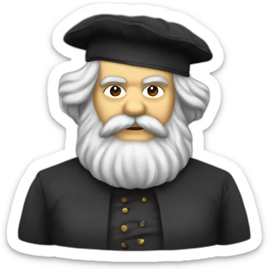 karl marx in the kippah on the head sticker