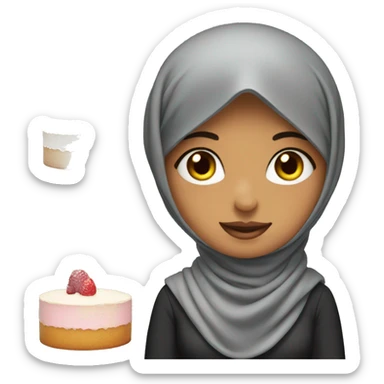 Hijab Girl making cake sticker