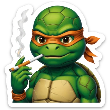 Ninja turtle smoking  sticker