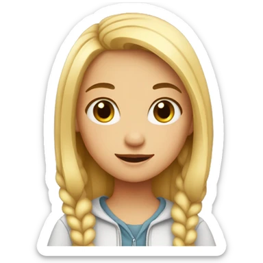 cute girl with small e sticker