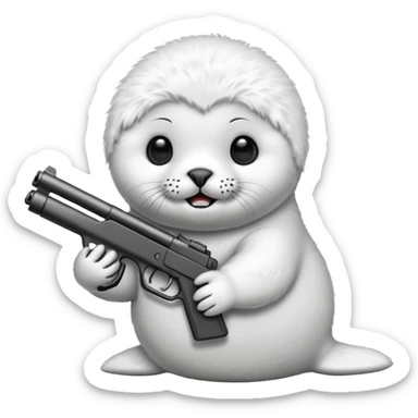 Baby seal with a gun sticker