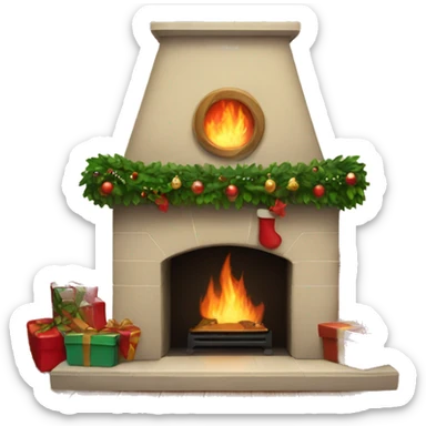 Christmas fire place  sticker