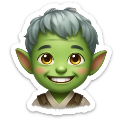 Korea's cute baby goblin smiling brightly sticker
