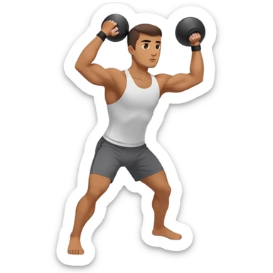 guy doing kettlebell swings sticker
