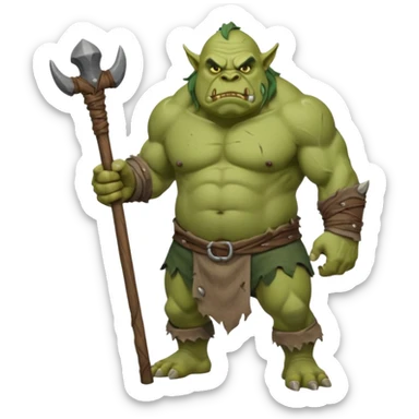 Large Ogre full body with stick sticker