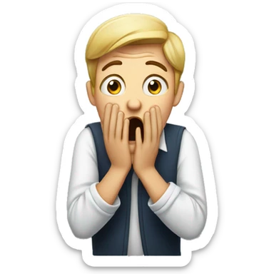 Surprised person covering their mouth with their hands sticker