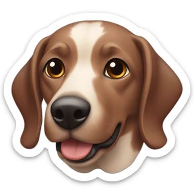 Perro salchicha-negro-marron con orejas levantadas  sticker