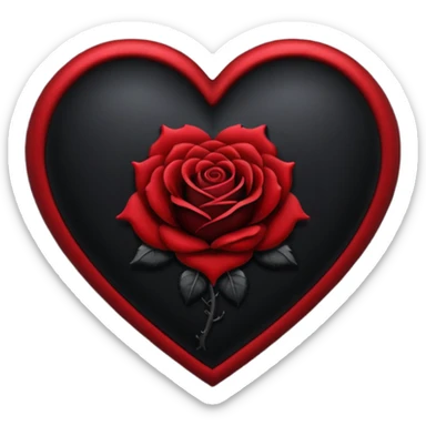 goth themed heart with a dark velvet rose sticker
