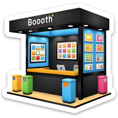 booth in an professional fair sticker
