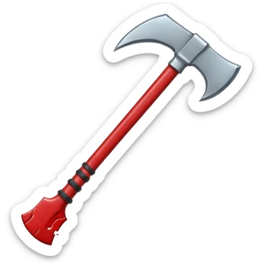 Blood axe, cartoon style, horror emoji, no background sticker