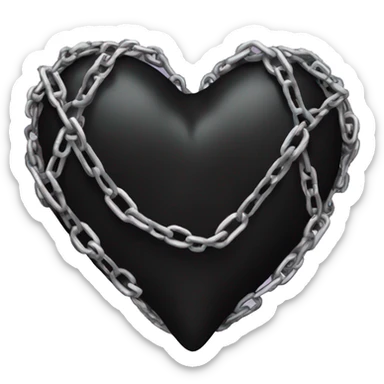 black heart wrapped in chains sticker