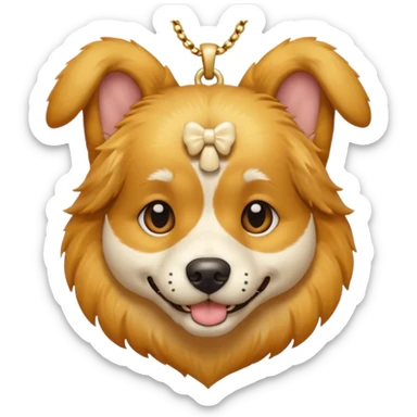 dog with bone necklace sticker