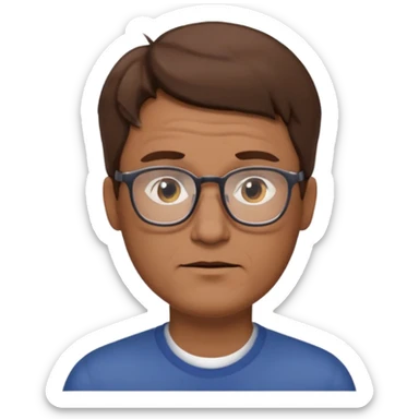 Un locutor de radio, pelo moreno, con gafas, entrado en años sticker