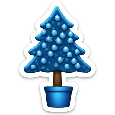 Blue Christmas tree sticker