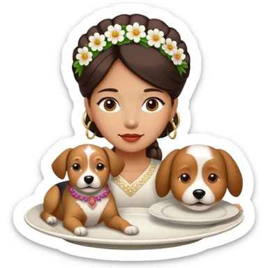 filipino woman with dog on plate sticker